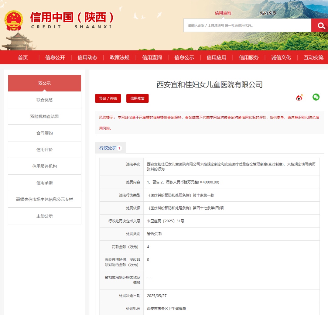 警告,罚款!西安5家医院被查 警告,罚款!西安5家医院被查