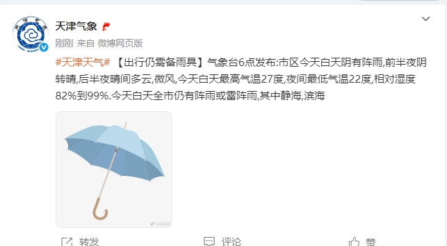 天津预警!今天有雨!8-10级大风!一区冰雹+短时雨强较大! 天津预警!今天有雨!8-10级大风!一区冰雹+短时雨强较大!