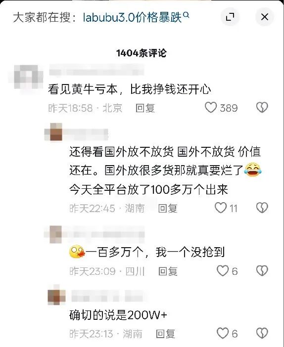Labubu二手价大跌，有黄牛单日亏损数万元！