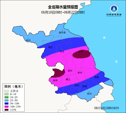 暴雨黄色预警!19日至22日,江苏有大范围暴雨,局地大暴雨,部分地区伴有强对流天气 暴雨黄色预警!19日至22日,江苏有大范围暴雨,局地大暴雨,部分地区伴有强对流天气