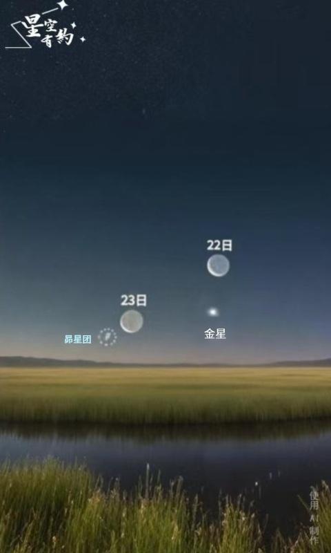6月22日和23日凌晨，金星、昴星团相继伴月
