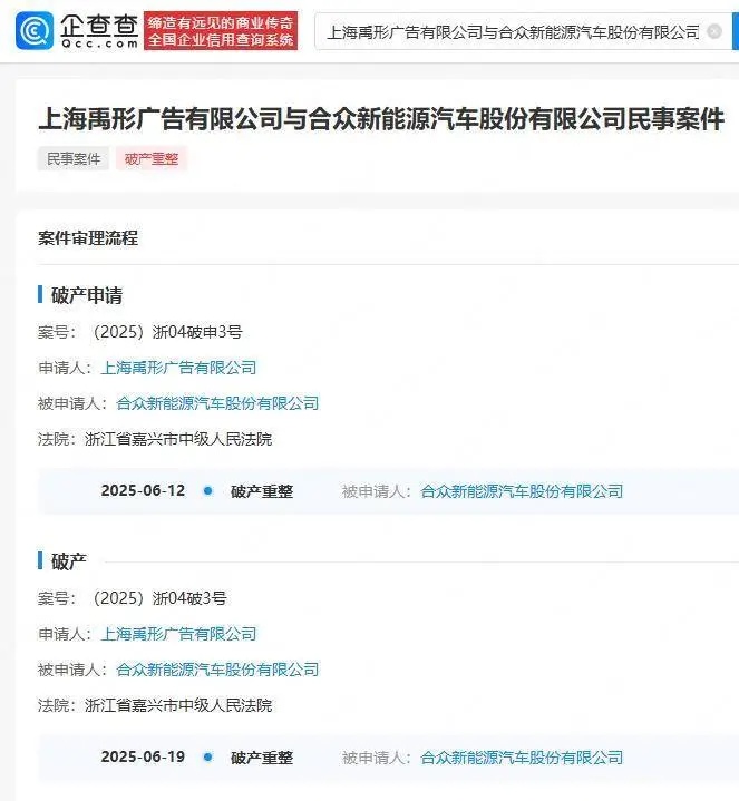 哪吒汽车,正式被申请破产! 哪吒汽车,正式被申请破产!