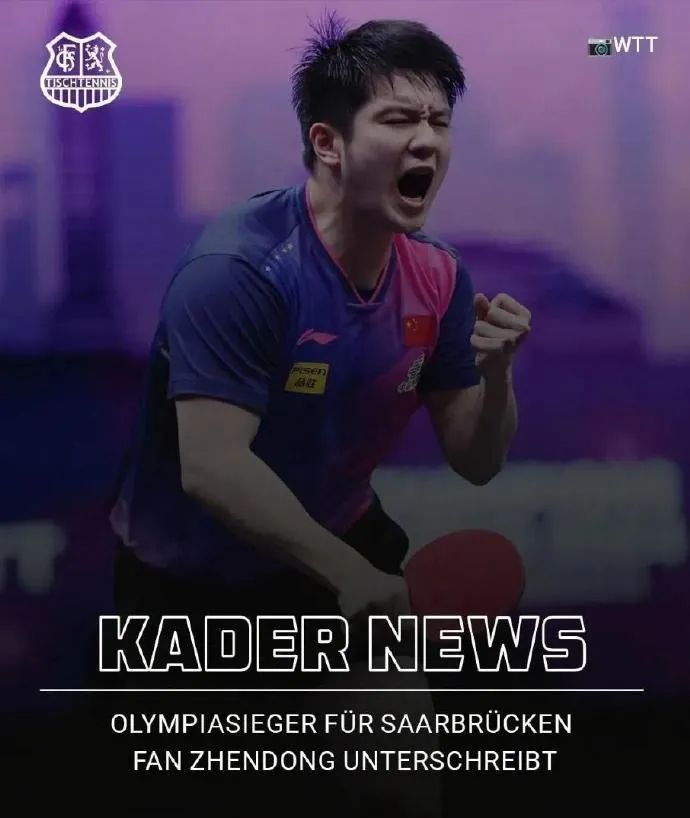 樊振东所在德甲俱乐部开票,门票100至800欧元 樊振东所在德甲俱乐部开票,门票100至800欧元