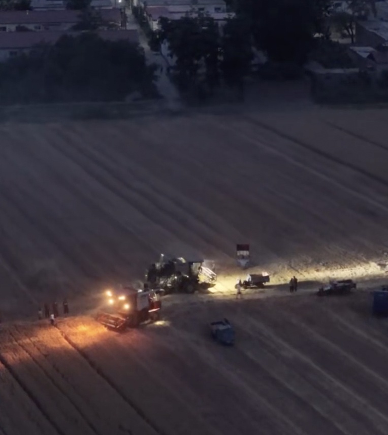 场面壮观!保定一地数十台收割机连夜抢收小麦,当地:农户自发,夏收工作基本完成 场面壮观!保定一地数十台收割机连夜抢收小麦,当地:农户自发,夏收工作基本完成