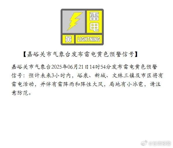 雷雨大风、短时强降水、冰雹预警!涉及甘肃多个地区 雷雨大风、短时强降水、冰雹预警!涉及甘肃多个地区