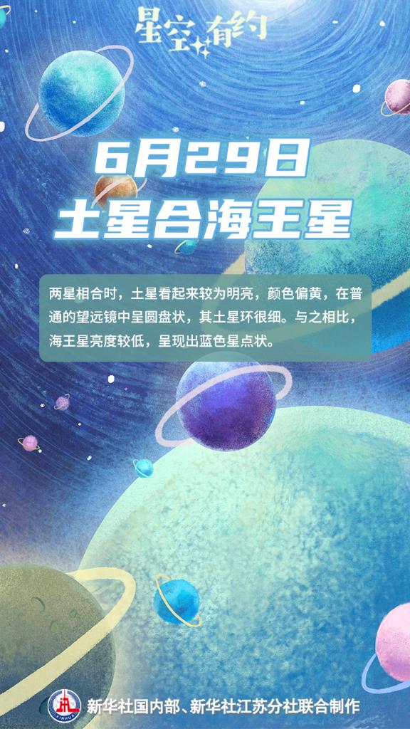 星空有约|6月23日土星、海王星同迎西方照 星空有约|6月23日土星、海王星同迎西方照