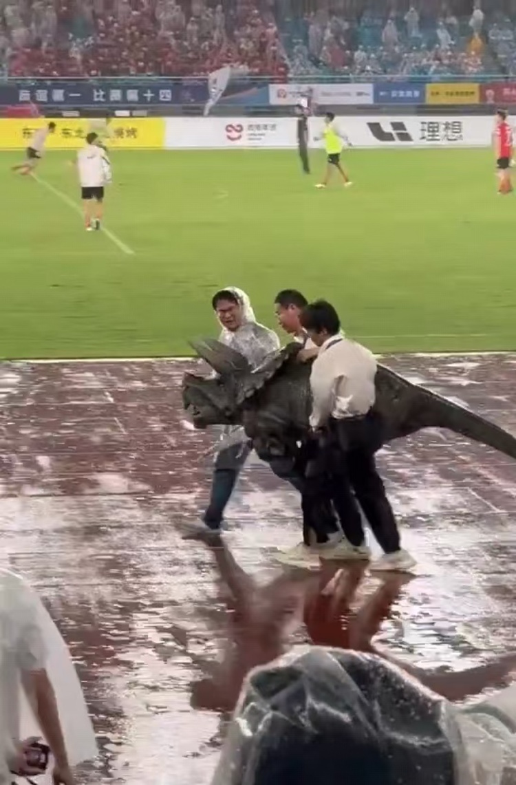 常州输球“小恐龙”被气晕抬走?恐龙园回应:系机械恐龙表演时故障 常州输球“小恐龙”被气晕抬走?恐龙园回应:系机械恐龙表演时故障