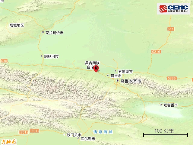 新疆昌吉州呼图壁县发生3.4级地震,震源深度15千米 新疆昌吉州呼图壁县发生3.4级地震,震源深度15千米