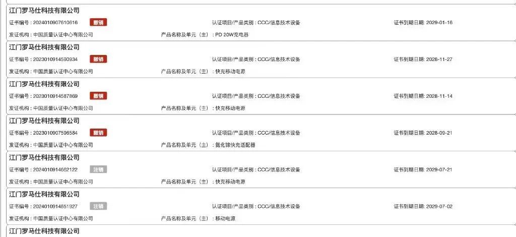 多个品牌充电宝3C强制认证证书被暂停,包括小米、罗马仕、安克创新、倍思、绿联 多个品牌充电宝3C强制认证证书被暂停,包括小米、罗马仕、安克创新、倍思、绿联