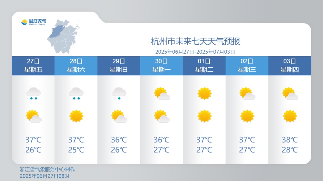 预计浙江30日出梅！最高气温将直冲40℃？
