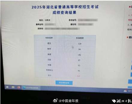 祝贺！玻璃娃娃高考621分！