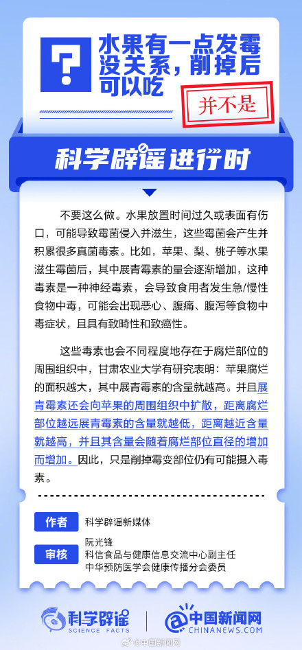 水果有一点发霉没关系,削掉后可以吃? 水果有一点发霉没关系,削掉后可以吃?