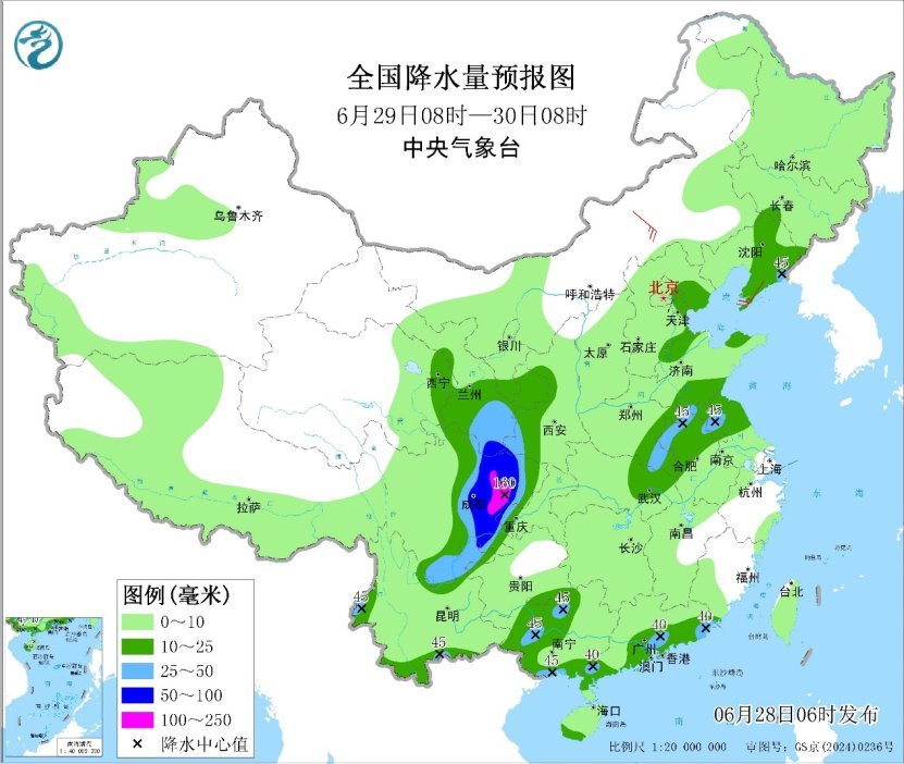 中央气象台：强降雨落区散落中东部  西南地区东部强降雨再起