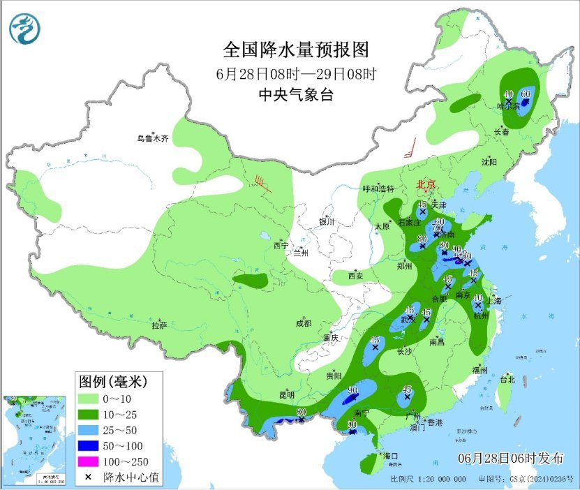 中央气象台：强降雨落区散落中东部  西南地区东部强降雨再起