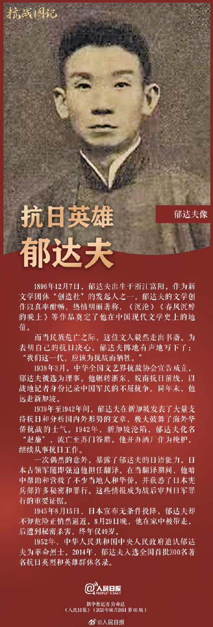 从文人到战士：郁达夫的笔尖抗战