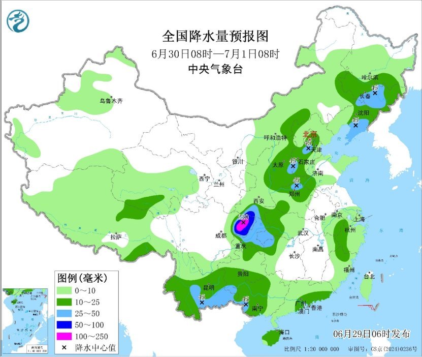 今明两天四川盆地雨势强  东北华北黄淮等地多分散性降雨
