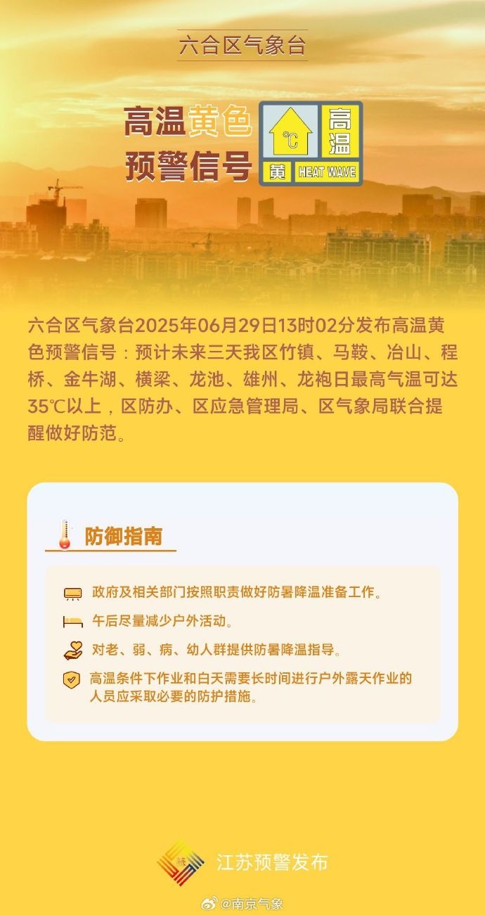 37℃！高温预警！即将抵达南京！