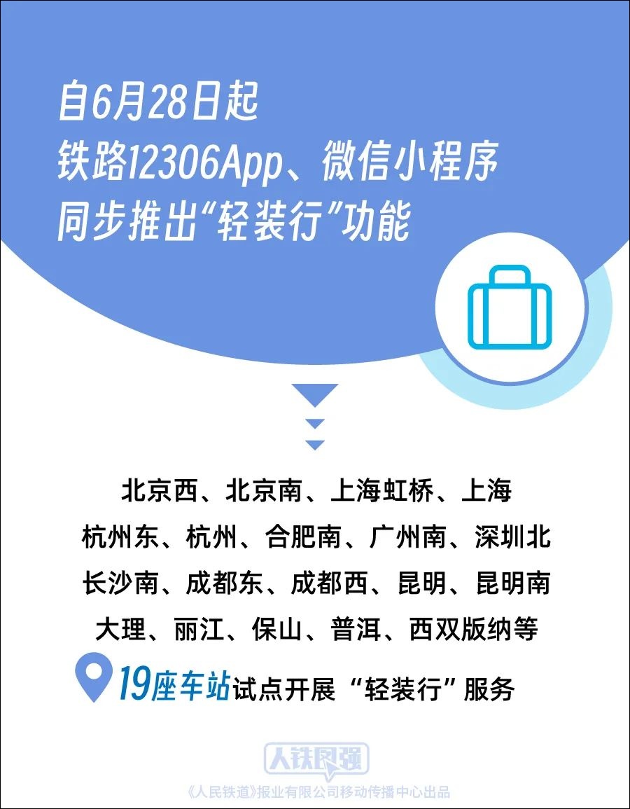 出行不用“大包小裹”了！上海虹桥等19座车站试点开展“轻装行”服务