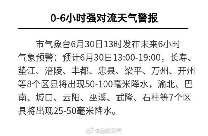 大暴雨！强对流！重庆发布气象预警