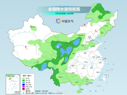 7月初北方维持多雨格局 华北东北局地雨势猛烈 7月初北方维持多雨格局 华北东北局地雨势猛烈