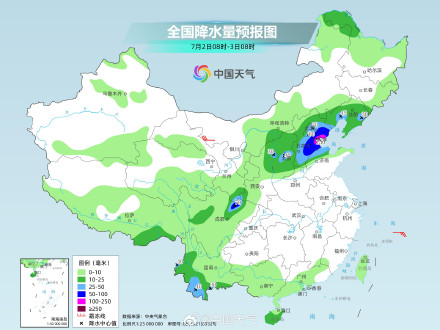 7月初北方维持多雨格局 华北东北局地雨势猛烈 7月初北方维持多雨格局 华北东北局地雨势猛烈