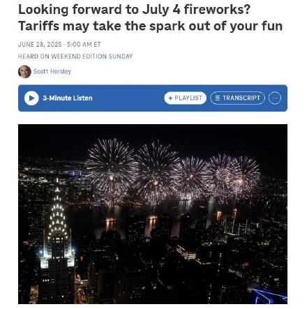 关税政策影响烟花进口 美独立日庆典或受影响 关税政策影响烟花进口 美独立日庆典或受影响