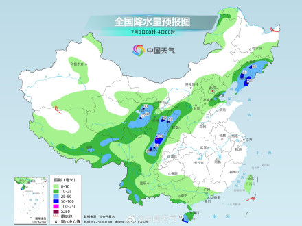 今天京津冀等地为降雨核心区  四川盆地等地降雨再度增强