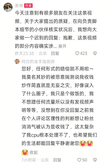 承认抄袭！麦琳发文道歉并承诺补偿