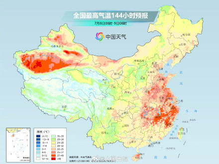 注意防暑降温!气温预报图热成一片了 注意防暑降温!气温预报图热成一片了
