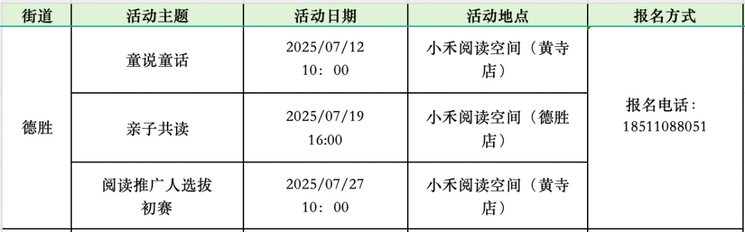 西城区悦读湾7月活动预告：暑韵书香 阅享一夏