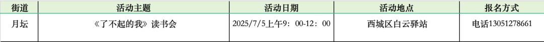西城区悦读湾7月活动预告：暑韵书香 阅享一夏