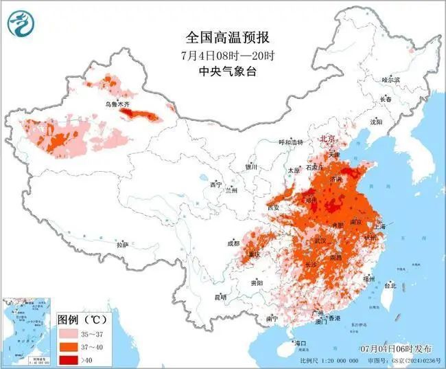 高温黄色预警!陕西等7省区局地可达40℃以上→ 高温黄色预警!陕西等7省区局地可达40℃以上→