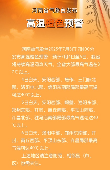 在我们河南,出门净“熟人”!今日高温橙色预警生效中,警惕局地强降水 在我们河南,出门净“熟人”!今日高温橙色预警生效中,警惕局地强降水