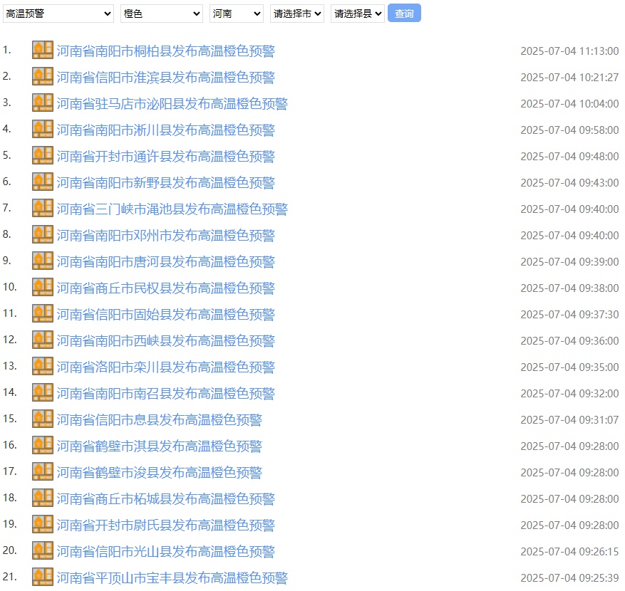 热热热!河南116条高温预警生效中,路面温度超62℃ 热热热!河南116条高温预警生效中,路面温度超62℃
