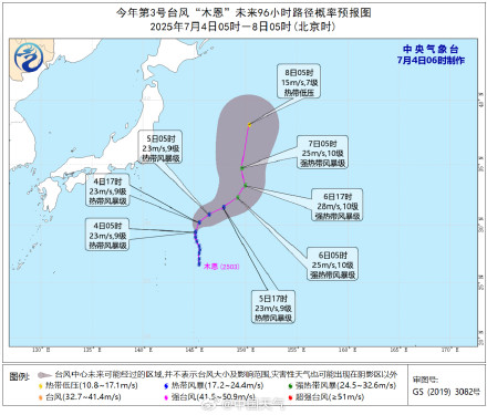 今年第3号台风“木恩”强度将有所增强 未来对我国无影响 今年第3号台风“木恩”强度将有所增强 未来对我国无影响