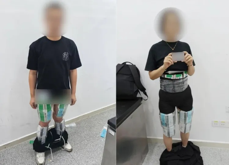 遇检查,娃都不要了!海关查获男女结伴绑藏旧手机 遇检查,娃都不要了!海关查获男女结伴绑藏旧手机