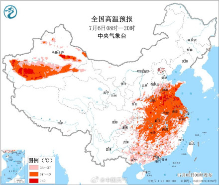 大范围高温处于鼎盛阶段 多地闷热贯穿全天
