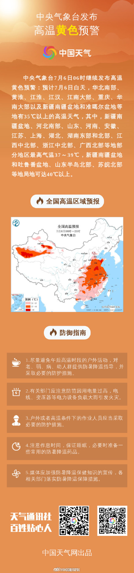 注意防护！山东江苏安徽等局地气温将超40℃
