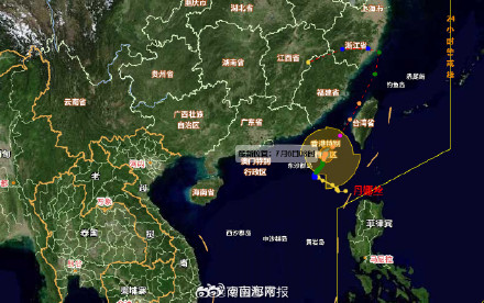 “丹娜丝”已加强为台风级，对海南岛及其近海海面无直接影响