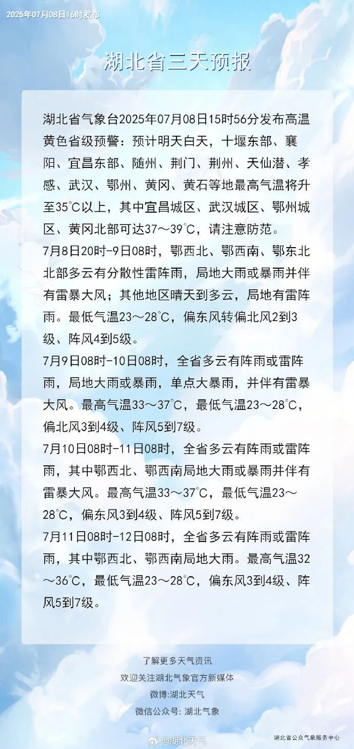 湖北要降温了