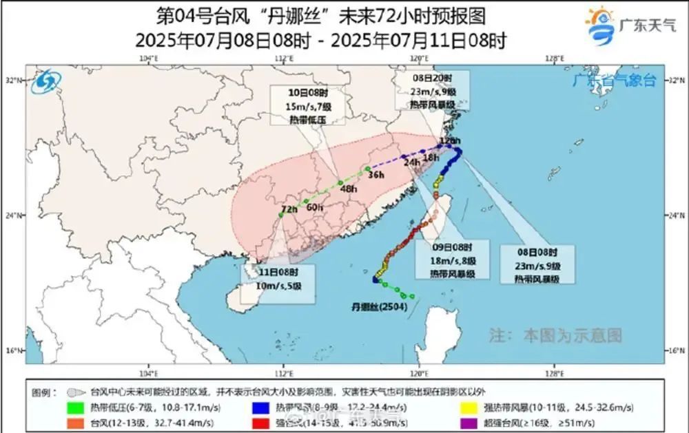 台风丹娜丝或“掉头”返回广东！暴雨+降温即将“发货”，最新预测→
