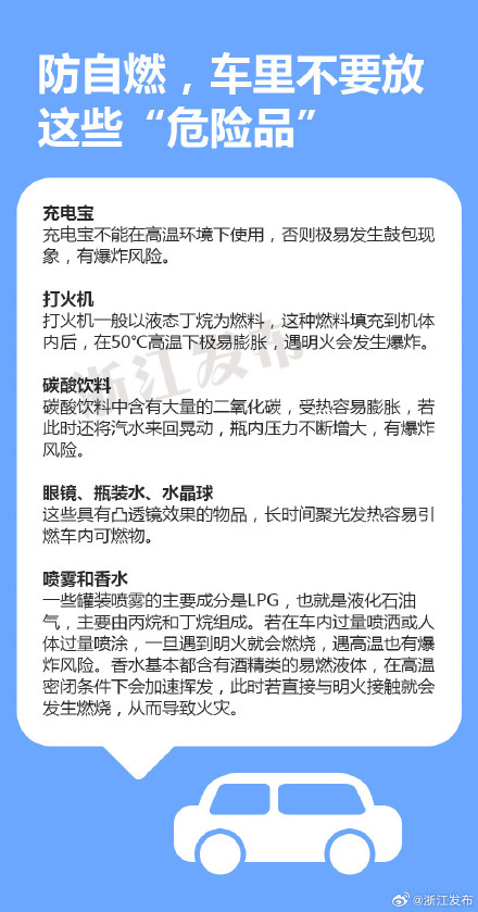 高温天，这些物品不要放车内