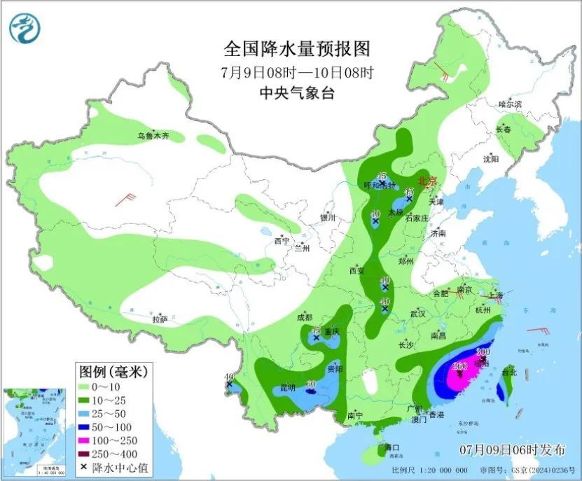 “丹娜丝”登陆后水汽输送条件仍较好 福建广东广西等地有暴雨