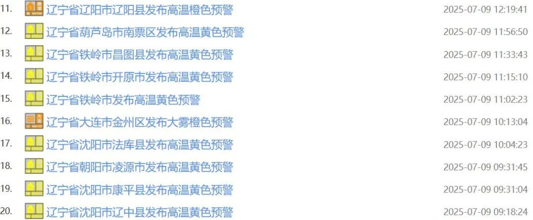 这里气温将达40℃，发布红色预警！辽宁各地天气预警连发31条！