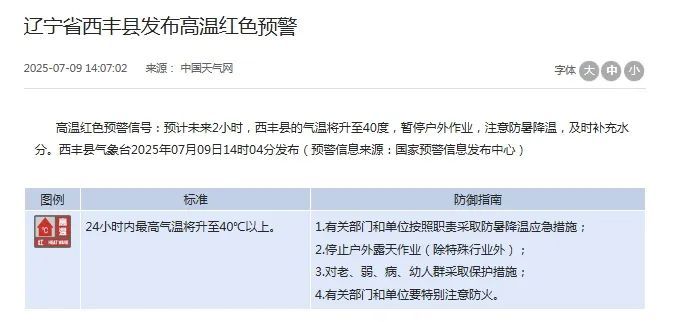 这里气温将达40℃，发布红色预警！辽宁各地天气预警连发31条！