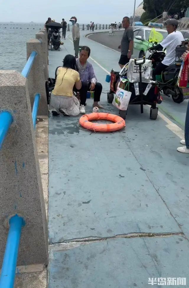 青岛栈桥附近,女孩落水挣扎起伏!57岁“玉米姐”跳海1分钟拽回 青岛栈桥附近,女孩落水挣扎起伏!57岁“玉米姐”跳海1分钟拽回