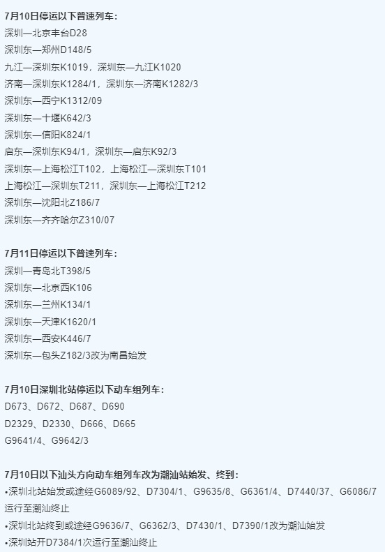 “丹娜丝”回马枪给广东倒水！部分列车停运→