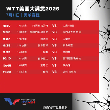 为国乒加油！美国大满贯11日赛程