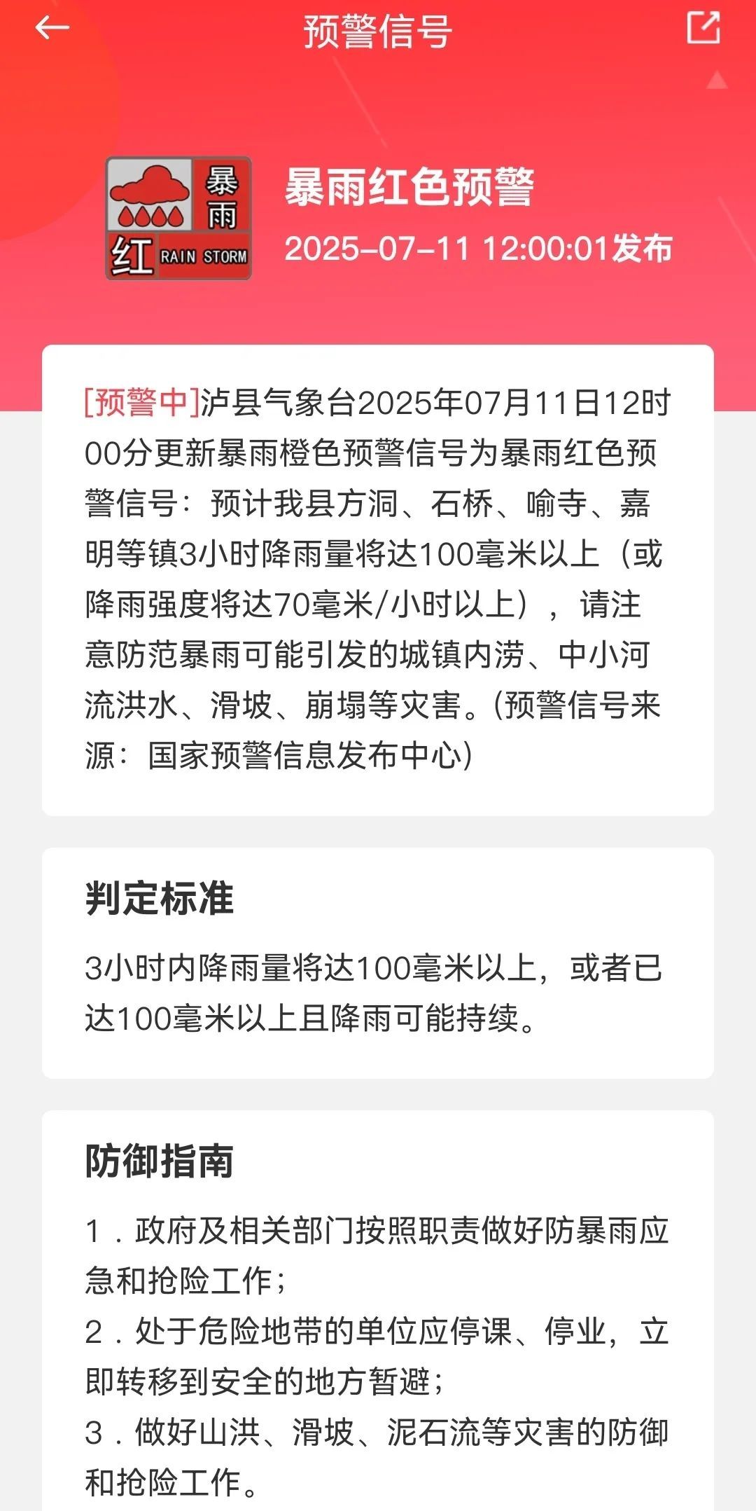 四川两地发布暴雨红色预警信号,盆地南部今日有大到暴雨 四川两地发布暴雨红色预警信号,盆地南部今日有大到暴雨