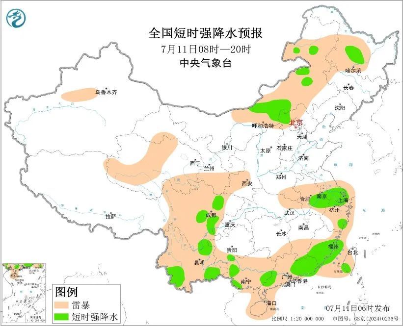 西南、华南有持续降雨！内蒙古中东部及东北地区多雷阵雨
